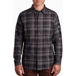 KUHL Men's Fugitive Flannel Shirt -Patagonia Shop 7202 fugitive flannel ls cast iron front pdp photo 690b5c62 5d1a 4163 9c30 291b736ae529