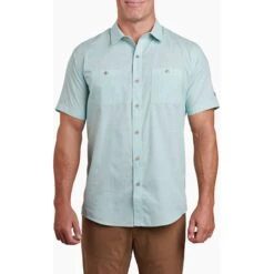 KUHL Men's Karib Short Sleeve -Patagonia Shop 7259 karib seafoam green front