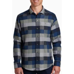 KUHL Men's Pixelatr Flannel Long Sleeve -Patagonia Shop 7336 pixelatr flannel ls sea glass front pdp photo 41ff3d12 a73b 4e05 b69d e2a7db21f2b9