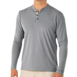 Men's Bamboo Flex Henley -Patagonia Shop M Flex Henley HeatherBlueDusk 1