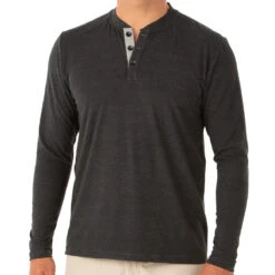 Men's Bamboo Flex Henley -Patagonia Shop M Henley 1000px HeatherBlack 1