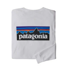 Patagonia Men's Long-Sleeved P-6 Logo Responsibili-Tee -Patagonia Shop WBS20 38518 WHI 1