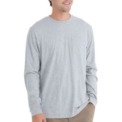 Men's Bamboo Heritage Pocket Long Sleeve -Patagonia Shop heritage pocket long sleeve light heather grey men top 1