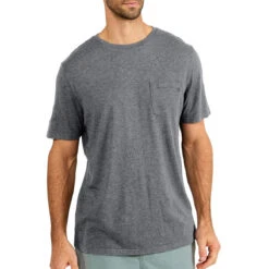 Men's Bamboo Heritage Pocket Tee -Patagonia Shop heritage pocket tee heather flint men top 1 1