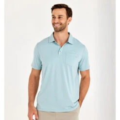 Men's Bamboo Heritage Polo -Patagonia Shop heritage polo flats blue men top 1